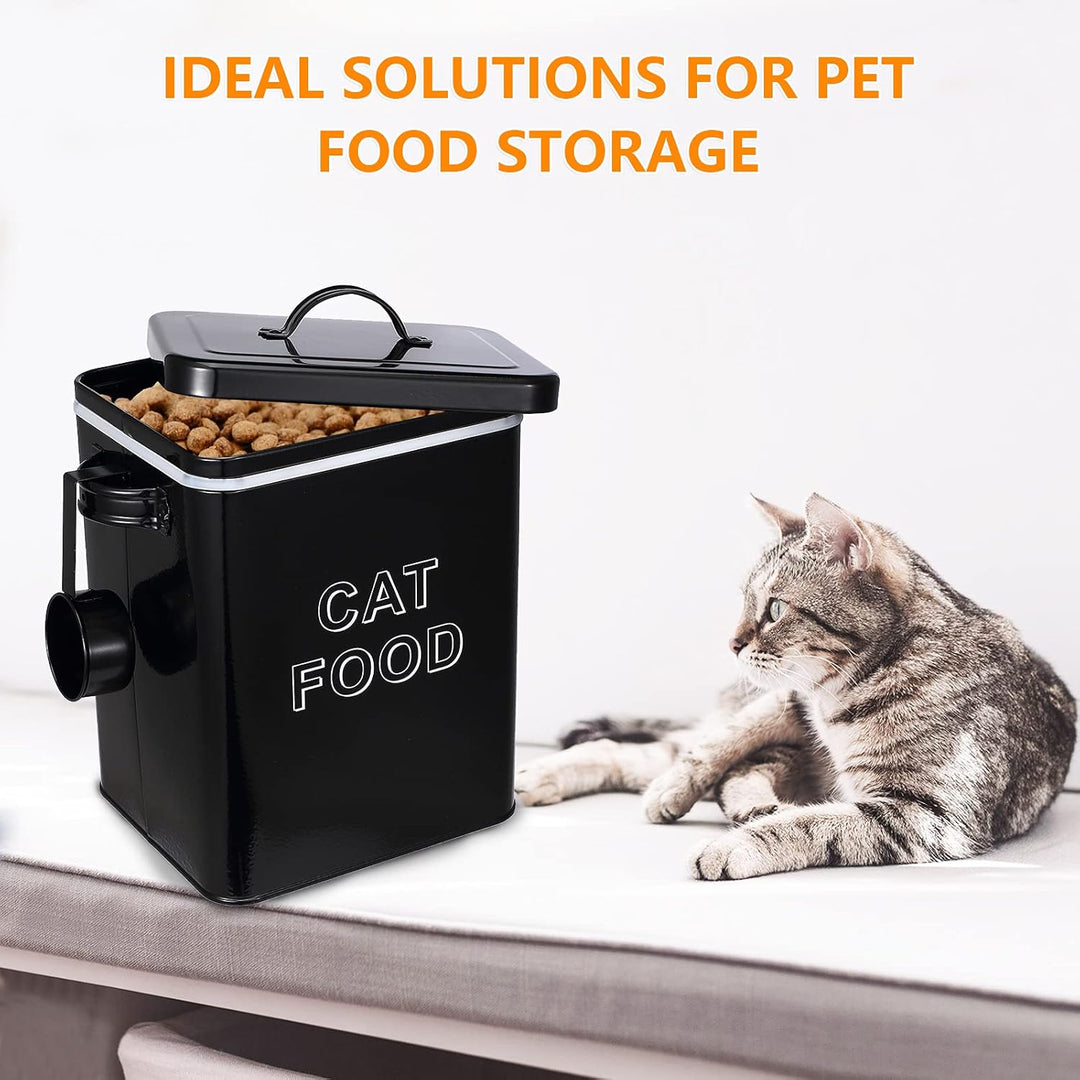 Pethiy Katzenfutter Katzenleckerli aufbewahrung Box, 6.5 Liter Metall Katzenfutter Box Aufbewahrungd