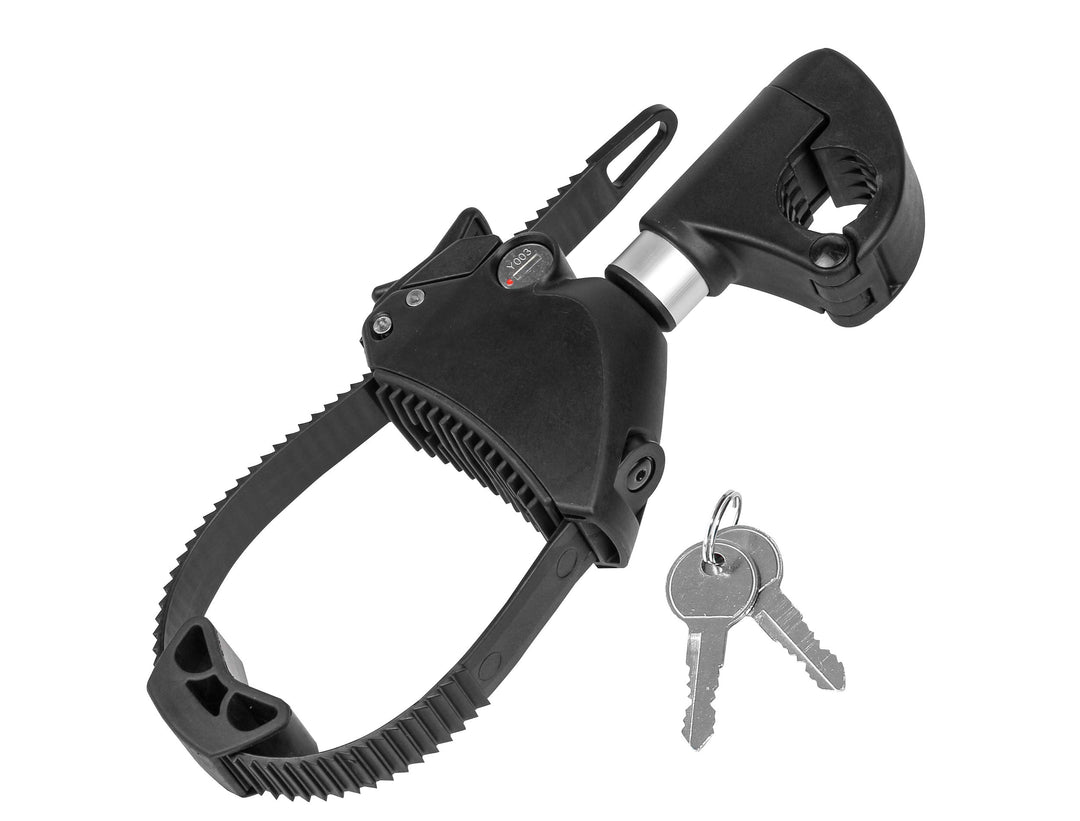 EUFAB 11577 Strap-Rahmenhalter kurz, abschliessbar, für U-Bügelrohr: Ø 3,0 cm, 12 cm Länge 12 cm Län