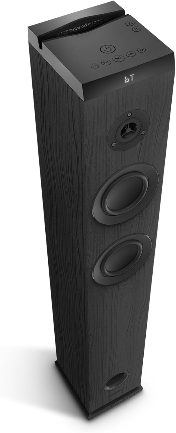 Energy Sistem Tower 5 g2 Ebony Lautsprecherturm 65 W und True Wireless Stereo (Bluetooth 5.0, USB/Mi