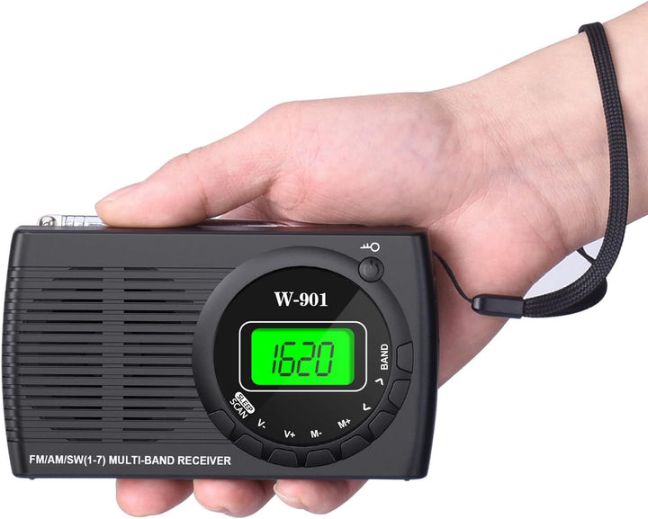 Padwa Lifestyle Mini Radio, Radio Batteriebetrieben Am Fm Sw Fm, Taschenradio Mit On-Screen-Display/