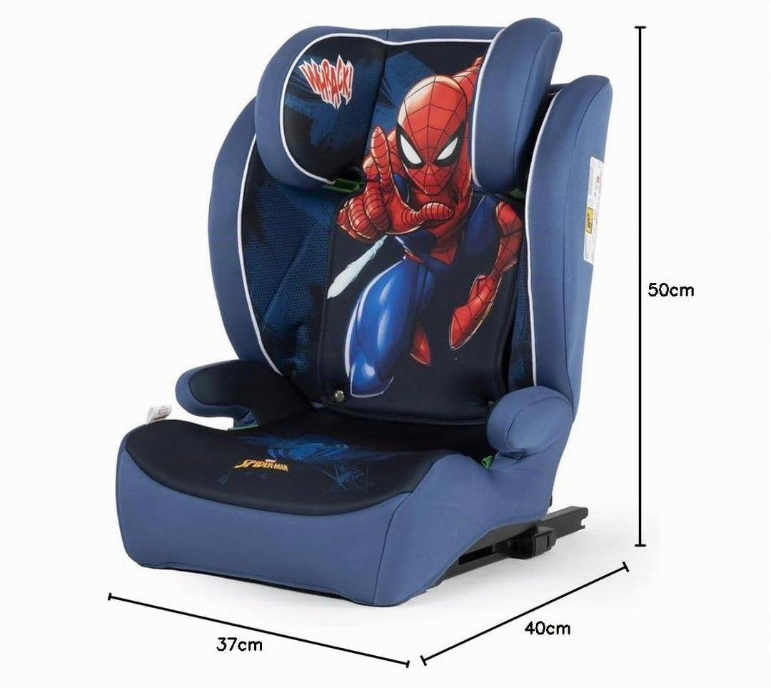 Tataway Marvel Spiderman Autositz mit ISOFIX-Befestigung für Kindersicherheit mit einer Körpergrösse