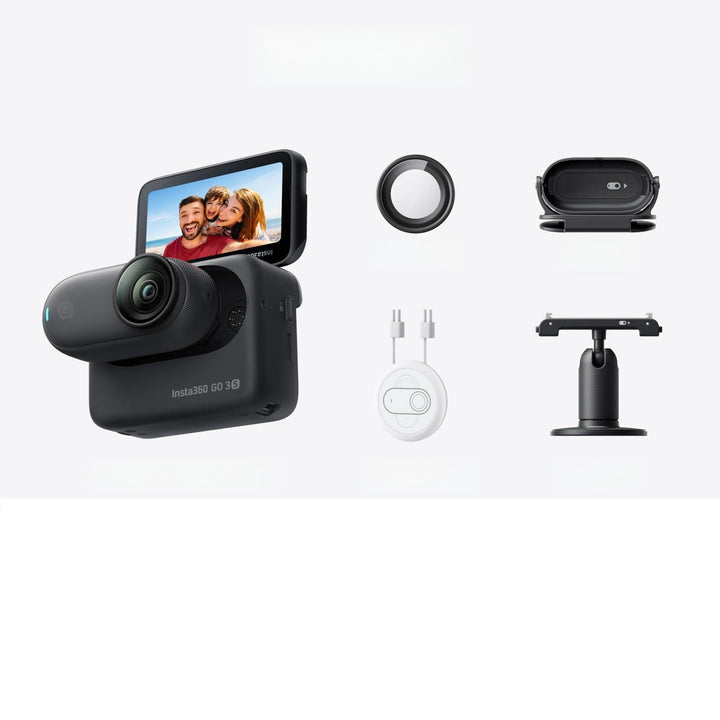 Insta360 GO 3S 128 GB Nachtschwarz- Tragbare 4K Mini-Kamera, Freihand-POVs, Überall anbringbar, Stab