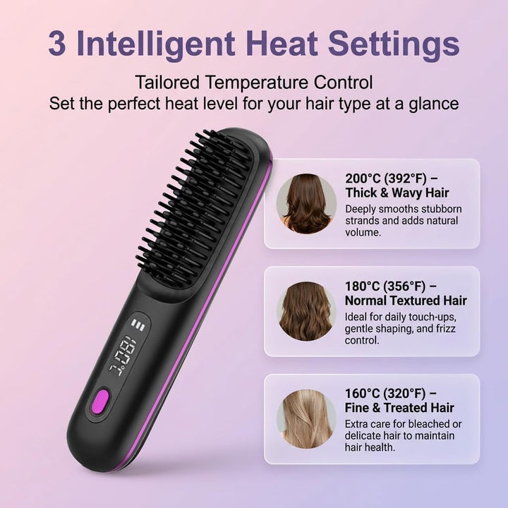 Stylingbürste für kurze Haare Kabellos Haarglätter Bürste Haarbürste Elektrische Ionen Haarbürste fü