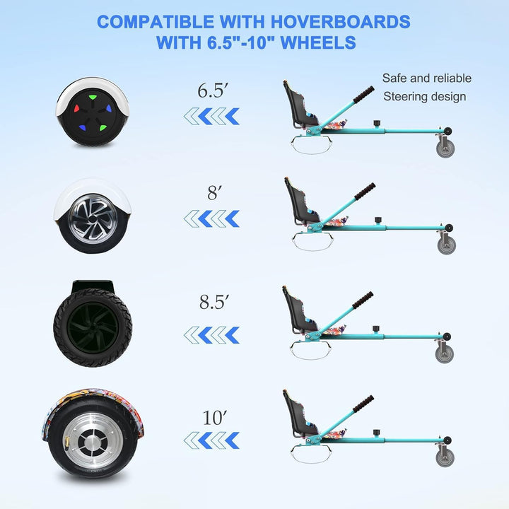RCB Hoverboard Sitz, Go-Kart Zubehör für Hoverboards, Hoverboard mit Sitz passend für Aller 6.5"-10"