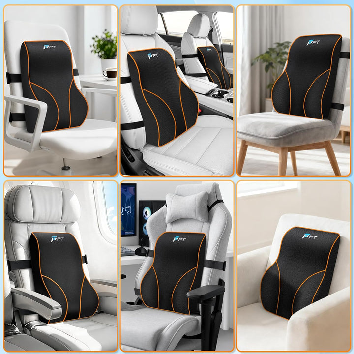 POOTACK Lendenkissen mit Memory-Schaum - Komfortable Lordosenstütze für Auto, Büro und Gaming, Verst