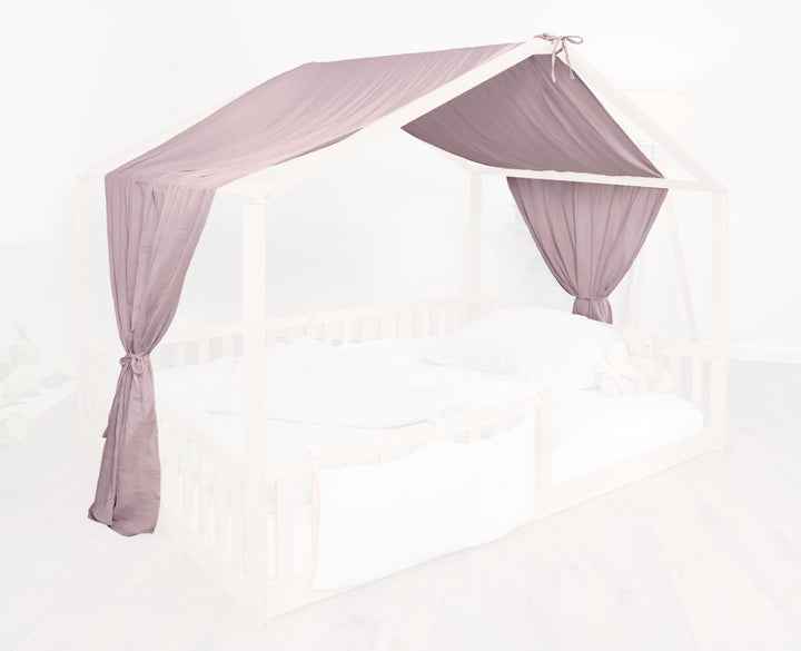 tiSsi® Baldachin Musselin für Hausbetten 120-140x200 cm Altrosa