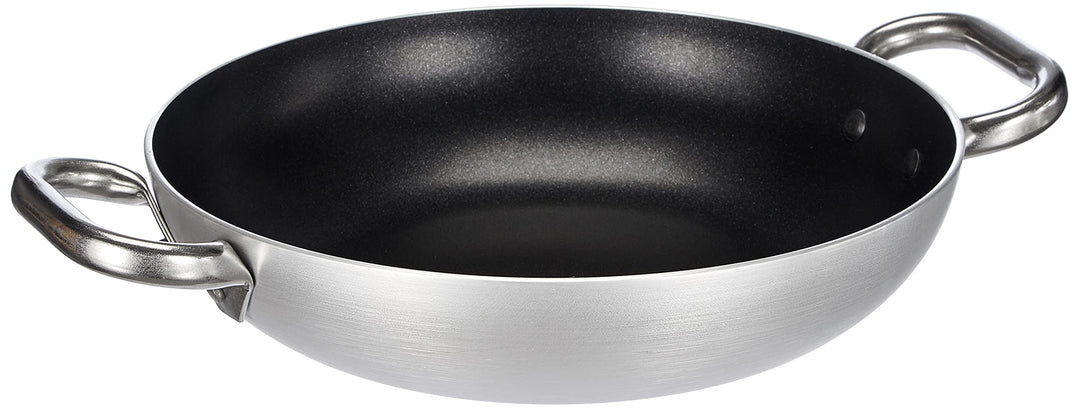 Pentole Agnelli FAMA10SEL28 Select Pan Aluminiumpfanne, 2 Edelstahlgriffe, 28 cm, Silber, 28 cm