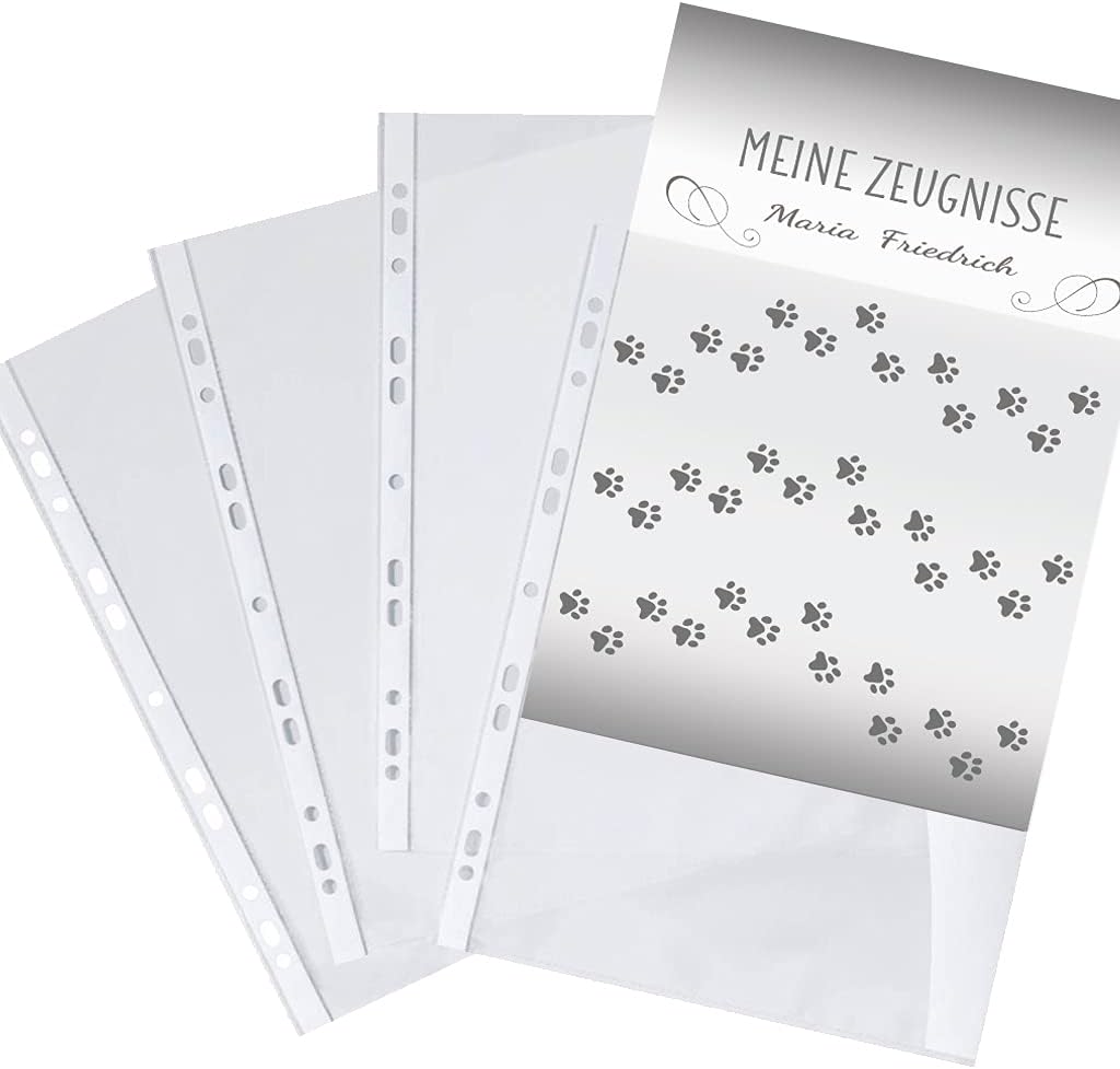 Zeugnismappe personalisiert Relax Cat A4 ca. 31x24 cm, grau, Zeugnisbuch Katze, Urkundenmappe Einsch