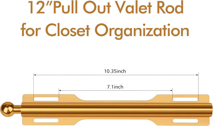 FIRJOY Valet Rod for Closet Pull Out (Gold), Gold