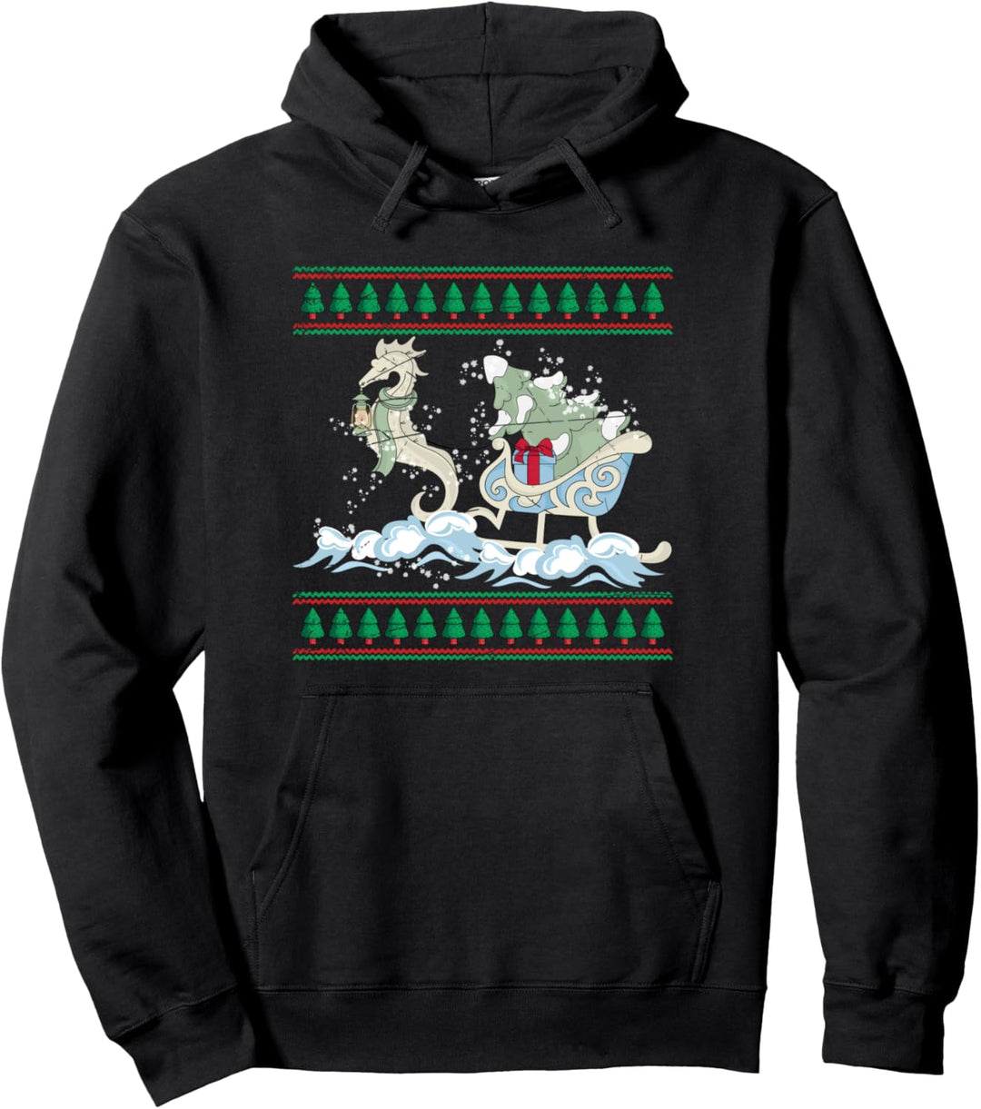 Weihnachten Geschenk Ozean Tier Ugly Christmas Seepferdchen Pullover Hoodie