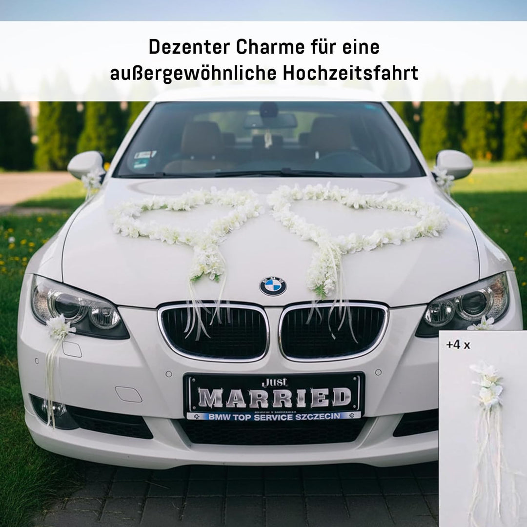 ORCHIDEEN Herzen Braut Paar Rose Deko Dekoration Hochzeit Car Auto Wedding ®Auto-schmuck Deko Girlan