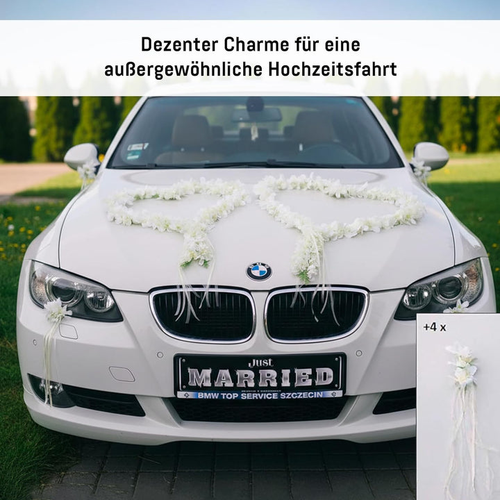 ORCHIDEEN Herzen Braut Paar Rose Deko Dekoration Hochzeit Car Auto Wedding ®Auto-schmuck Deko Girlan