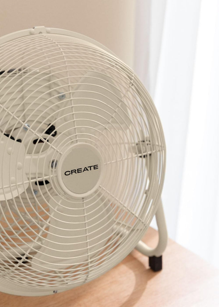 CREATE / AIR FLOOR RETRO/Industrieller Bodenventilator/Cremeweisser Ventilator, 12 Zoll, starker Luf