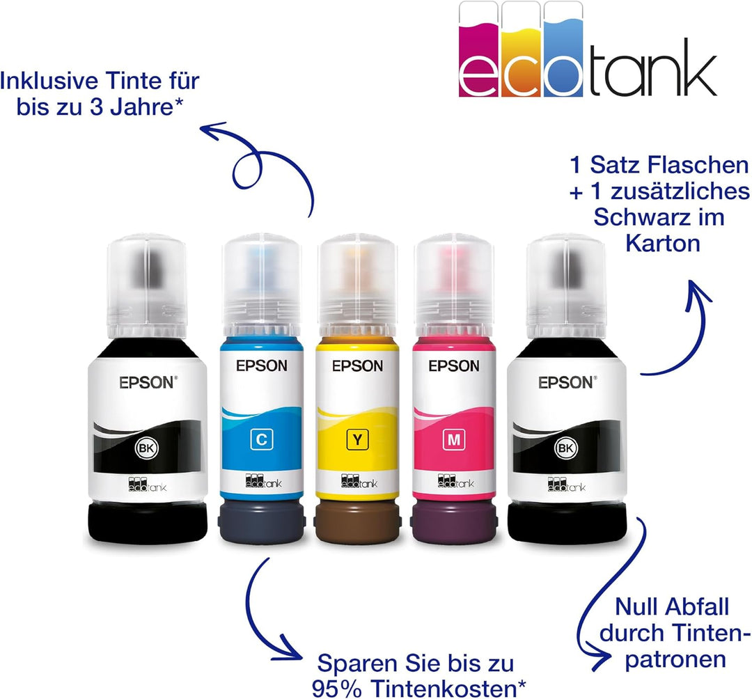 EcoTank ET-4856 A4-Multifunktions-Wi-Fi-Tintentankdrucker, mit einem im Lieferumfang enthaltenen Vor
