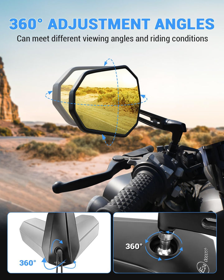 SUPAREE Motorrad Spiegel Motorrad Rückspiegel Universal Lenkerspiegel motorrad e Geprüft Gelbes Spie