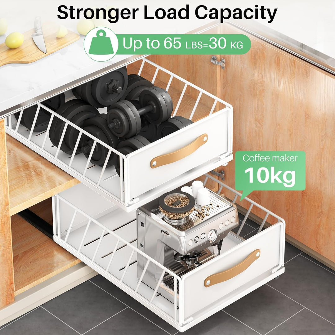 Kitstorack Teleskopschublade, Ausziehbare Schublade für Kabinett Metall Slide Out Organizer Mit Grif
