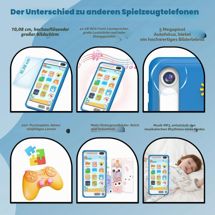 Kinder Handy Smartphone, Kinder Kamera Spielzeug mit Dual-Kamera, Weihnachten Geburtstag Geschenke a
