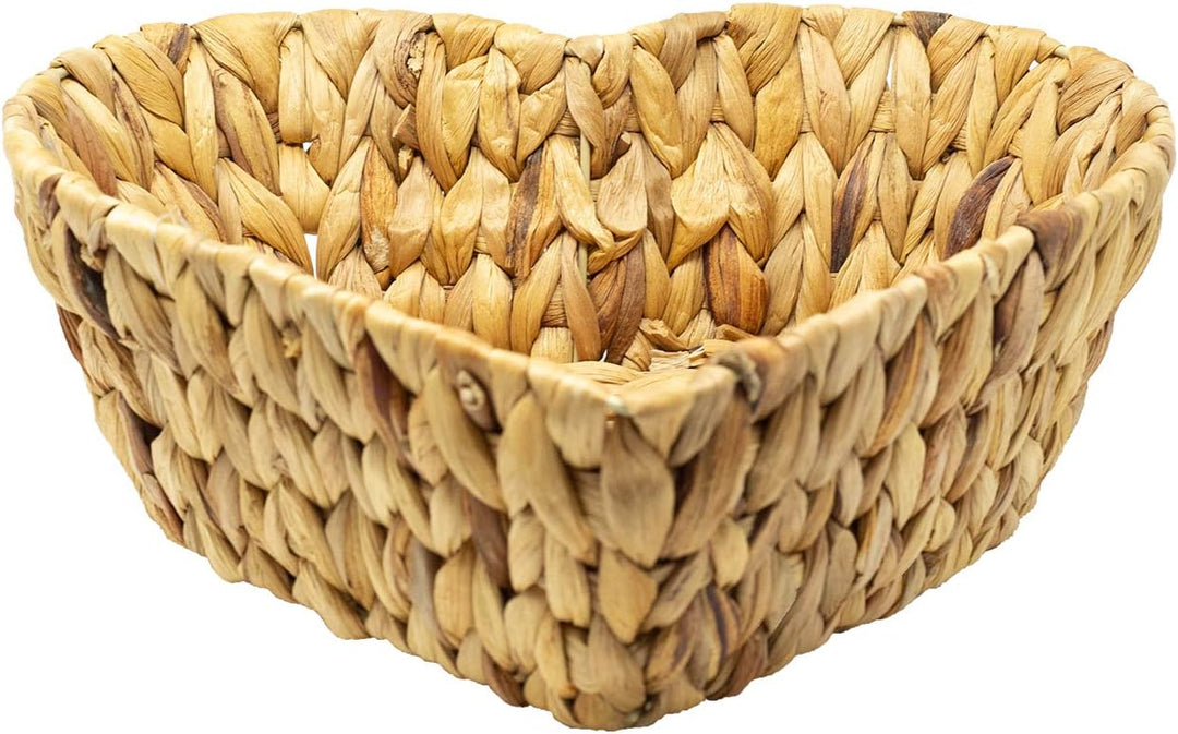 Schale aus Wasserhyazinthe in Herzform als Obstkorb Dekoschale Brotkorb 30x30x10 cm