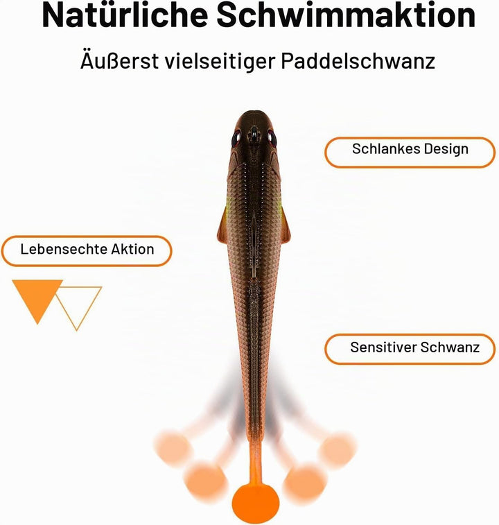 TRUSCEND Gummifische Angelköder für Forelle Zander & Barsch, Kunstköder Angelausrüstung Gummiköder A