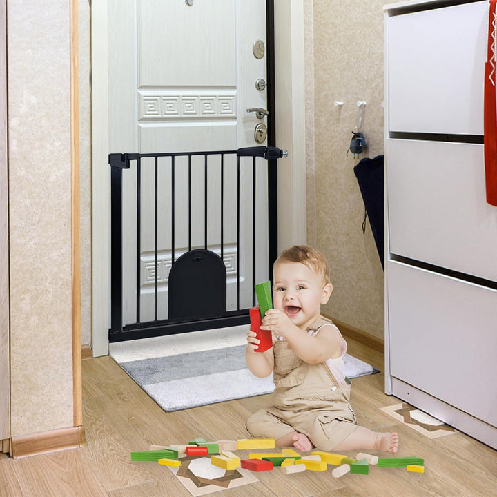 Aufun Treppenschutzgitter Türschutzgitter Kinder ohne Bohren, für 75-85 cm breit, Türgitter mit Druc
