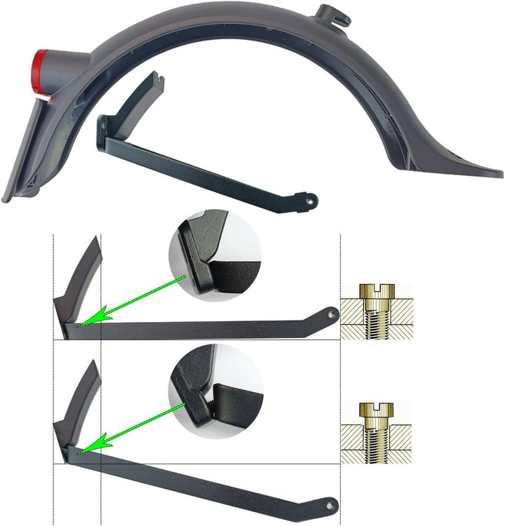 Hinteres Schutzblech Kompatibel für E Scooter Xiaomi M365 1S Pro 2 mi 3 Essential Elektroroller Ersa