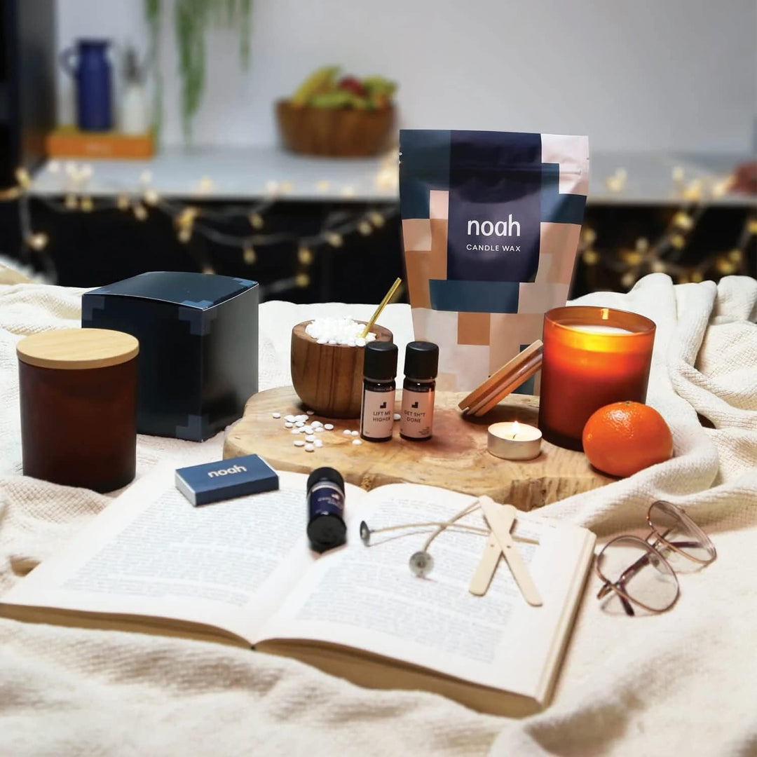 noah Kerzen Selber Machen Set – Enthält Kerzenwachs, ätherisches Öl, Docht, Geschenkbox – Stellen Si