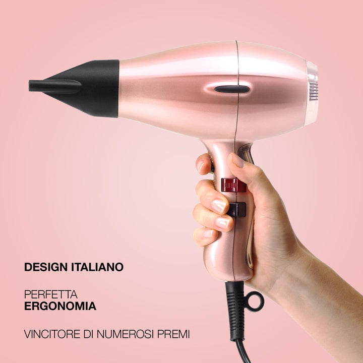 elchim 3900 Healthy Ionic Venetian Rosegold Schuko-Steckdose mit Baumwollbeutel – professioneller Ha