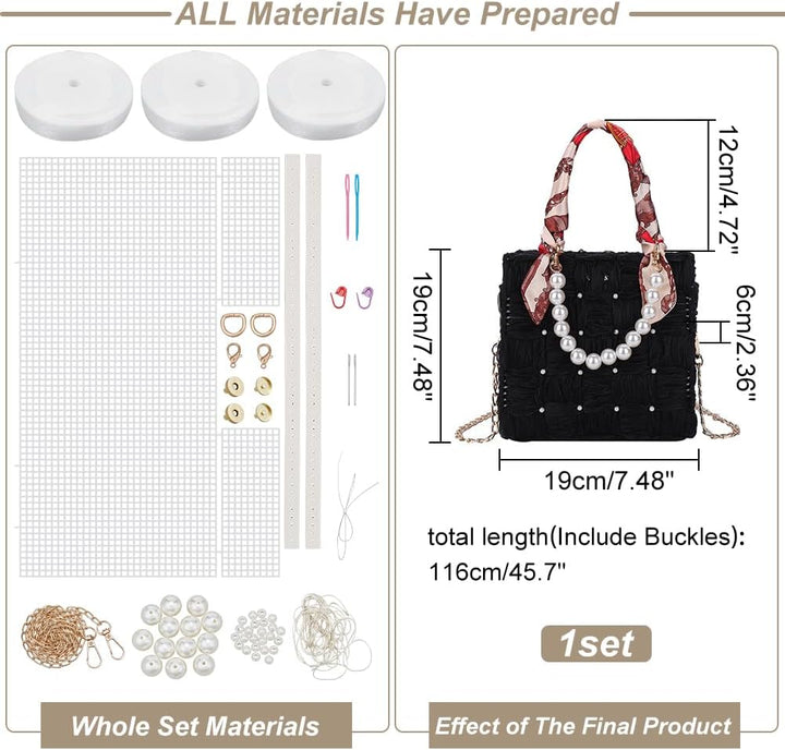 WADORN DIY Strick- Und Häkelhandtaschen-Sets, Handgefertigtes, Gewebtes Taschenherstellungs-Kreuzsti