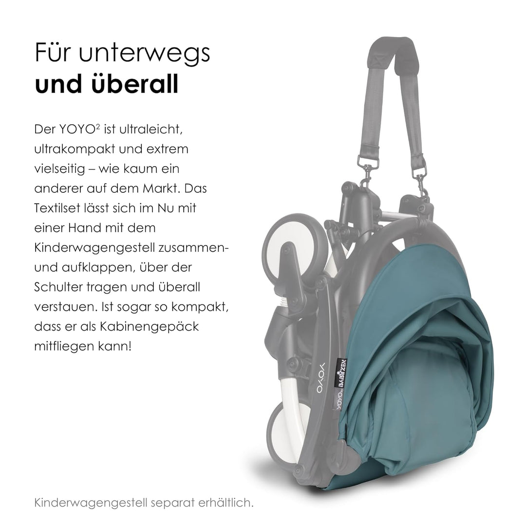 BABYZEN YOYO 6+ Textilset, Aqua - Nur Textilset: Sitzpolster, farbgleichen Verdecken und Reissversch