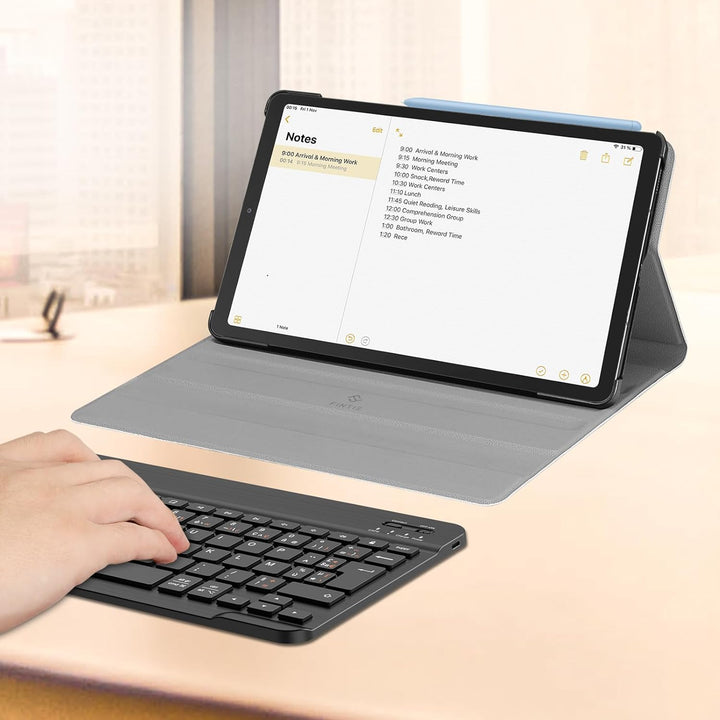 Fintie Tastatur Hülle (Französisch AZERTY) für Samsung Galaxy Tab S6 Lite 10.4 Tablet-PC, Schwarz