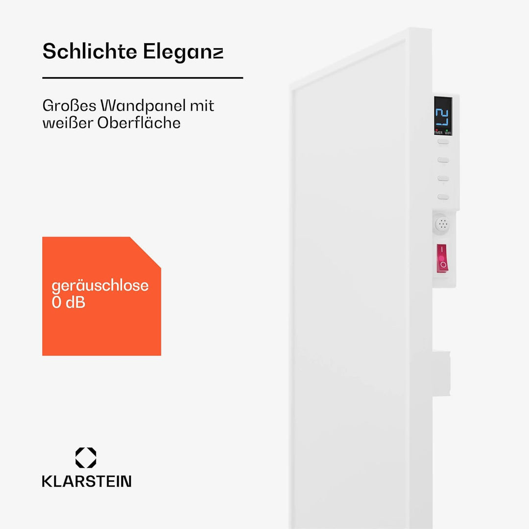 Klarstein Infrarotheizung mit Thermostat, 320W Elektroheizung, Smart Home Infrarotheizung zur Wandmo