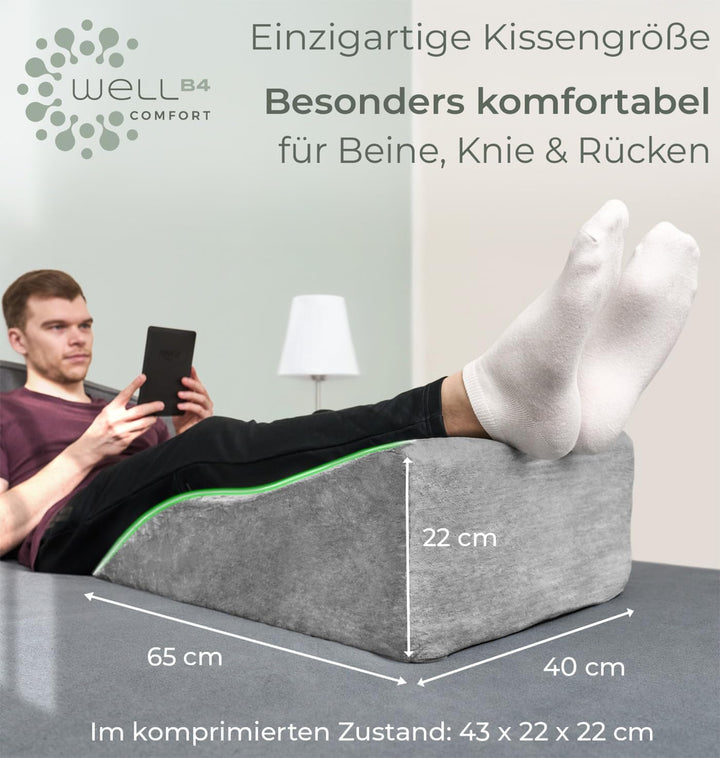 Well B4 Beinerhöhungskissen zur Unterstützung von Knie und Rücken – ergonomisches Kissen, Aufstehkis