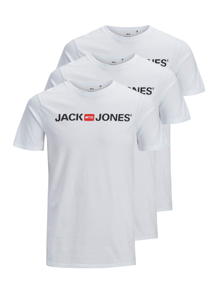 JACK & JONES Herren T-Shirt (3er Pack) XS - White / White / White, XS - White / White / White