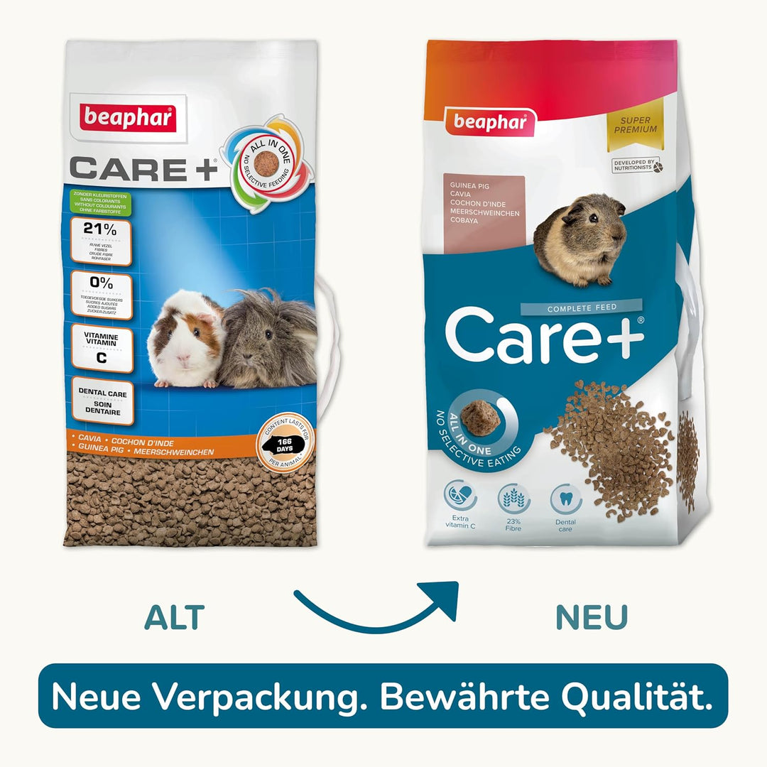Care+ Meerschweinchen | Meerschweinchenfutter mit lebenswichtigem Vitamin C | Fördert den gesunden Z