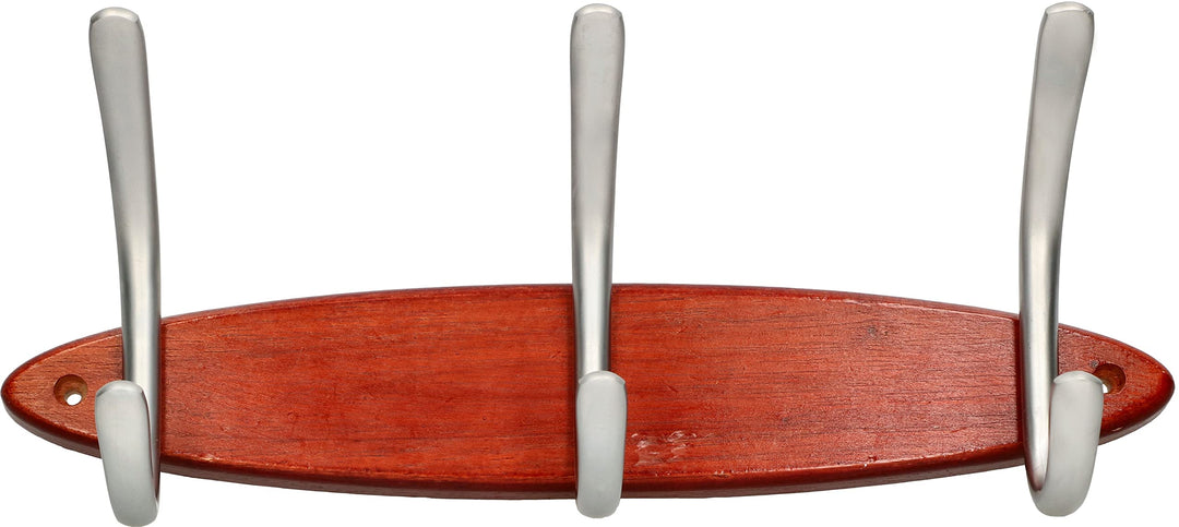 KOTARBAU® Holz-Garderobenhaken mit 3 Haken Kleiderhacken für Wandmontage Satin, 3 Haken