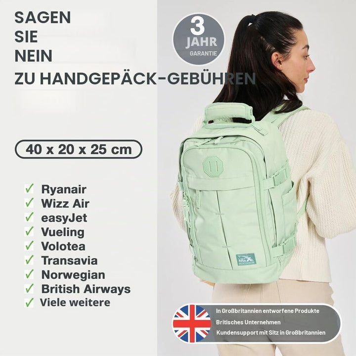 Cabin Max Reiserucksack, 40 x 20 x 25 cm, für Handgepäck – Rucksack mit niedrigem Sitz, geeignet für