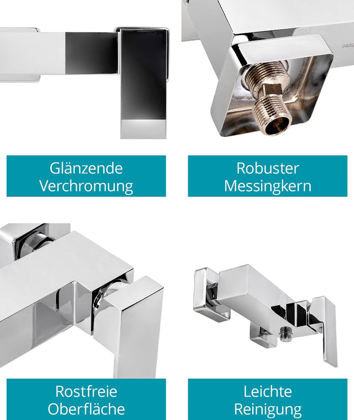 'aquaSu® Einhandmischer Naomi für Brause | Chrom | Wasserhahn | Einhebelmischer, Brause