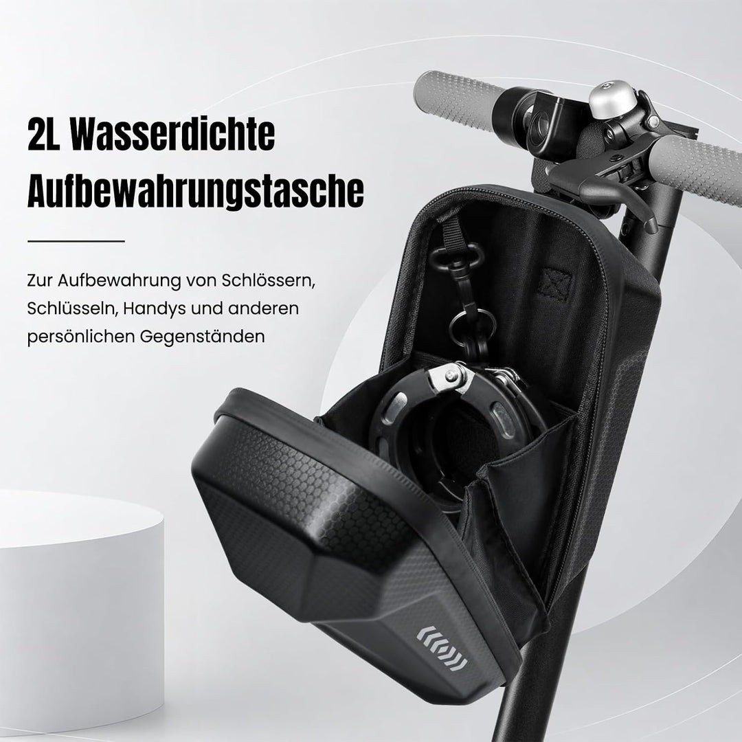 E Scooter Tasche mit Schloss, E Scooter Schloss mit Tasche 2L, 7mm Handschellenschloss für Roller, B