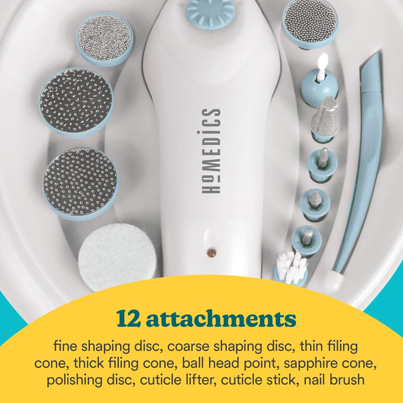 HoMedics Spa Luxus Maniküre-Set Elektrisch - Nagepflegeset für Maniküre & Pediküre, Perfekte Werkzeu