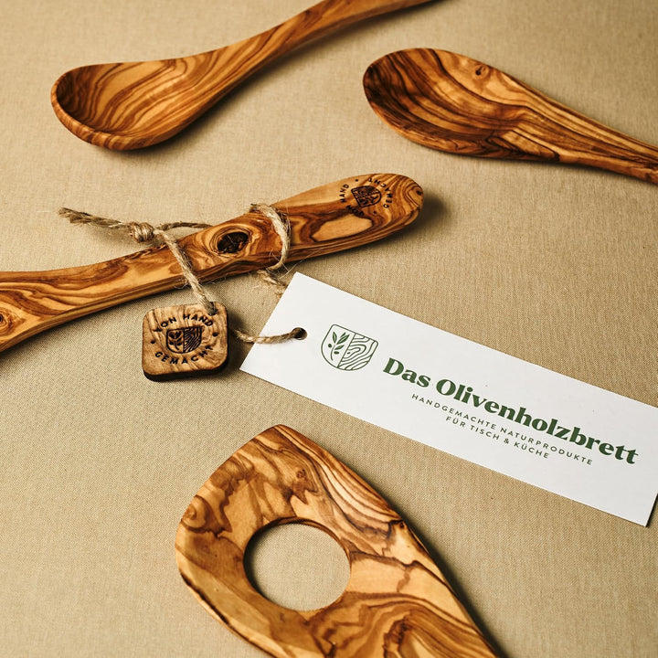 das Olivenholzbrett® Olivenholz Obstschale Brotschale, Form - länglich, oval - im Naturschnitt mit n