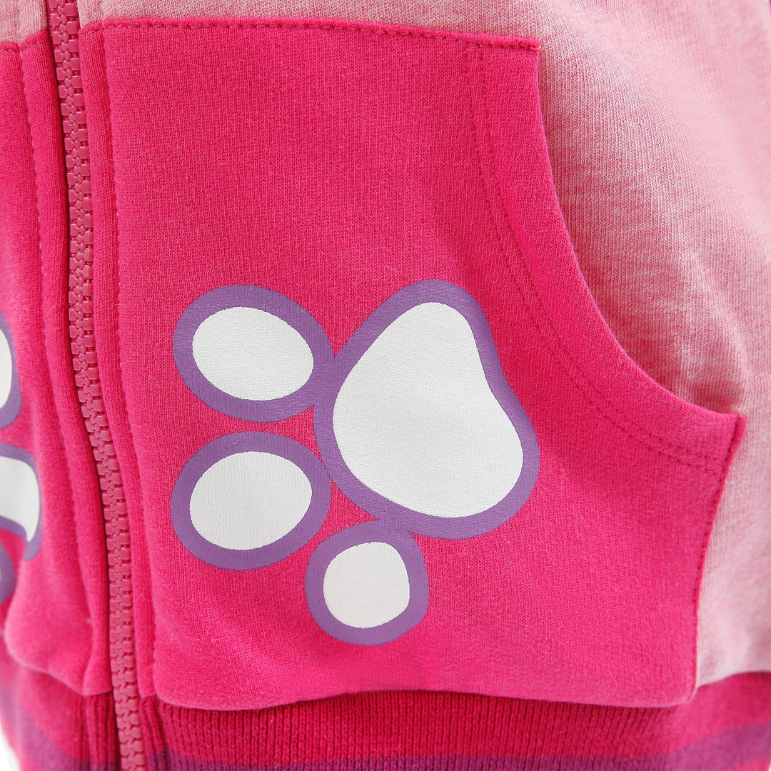 PAW PATROL Pullover Mädchen | Skye Zipper Hoodie | Glitzer Kapuzenpullover für Kinder 128 Rose, 128
