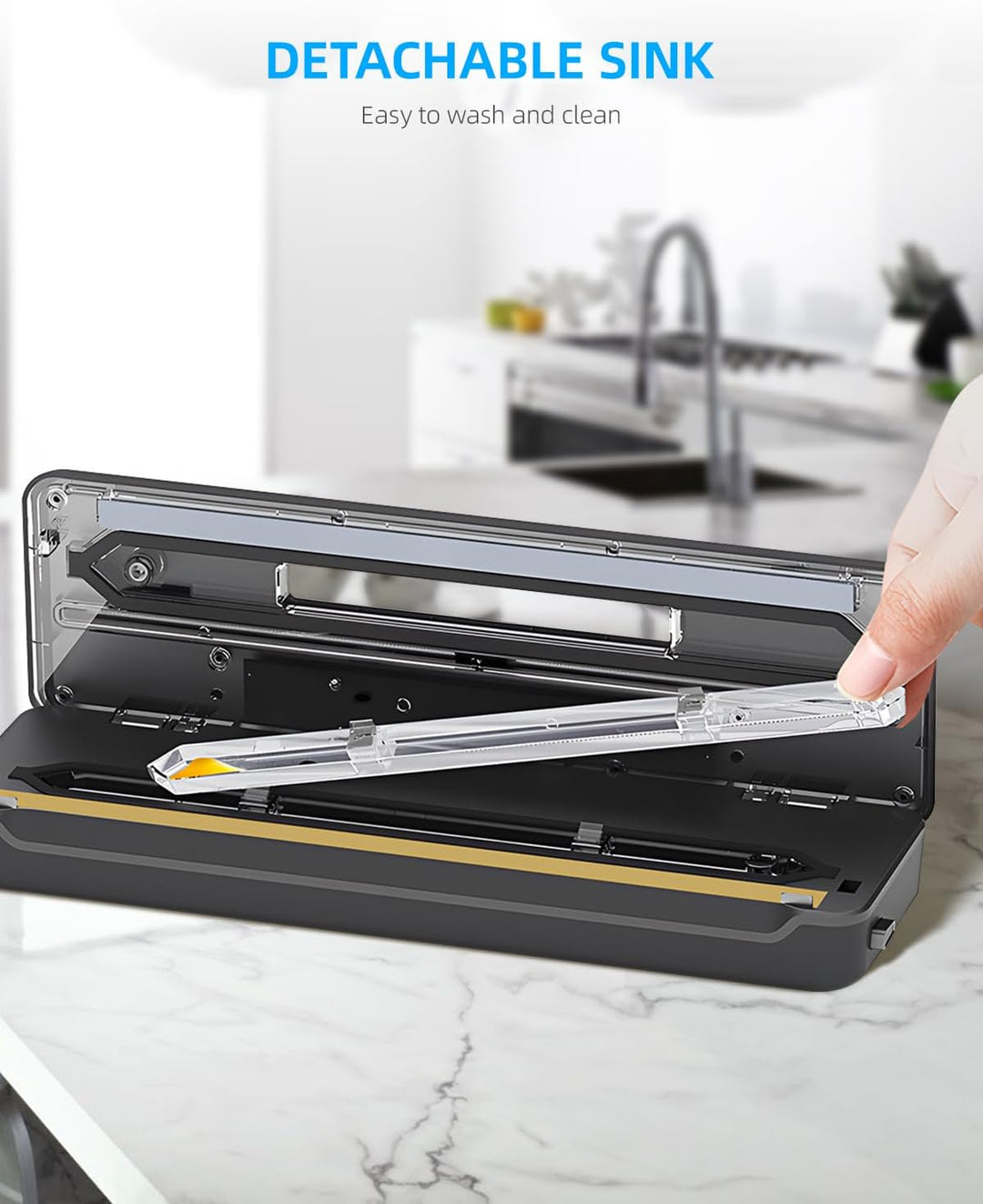 Carehabi Vakuumierer, Stark Vakuumiergerät mit 6 Modi, Vacumm Sealer mit Abnehmbarer Tropfschale, Sc