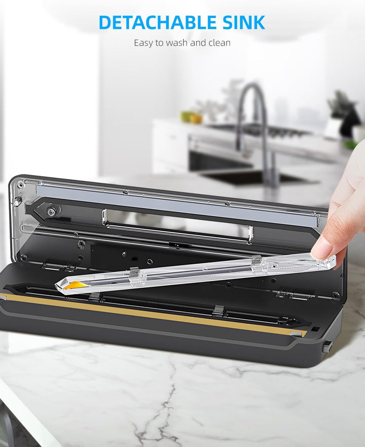 Carehabi Vakuumierer, Stark Vakuumiergerät mit 6 Modi, Vacumm Sealer mit Abnehmbarer Tropfschale, Sc