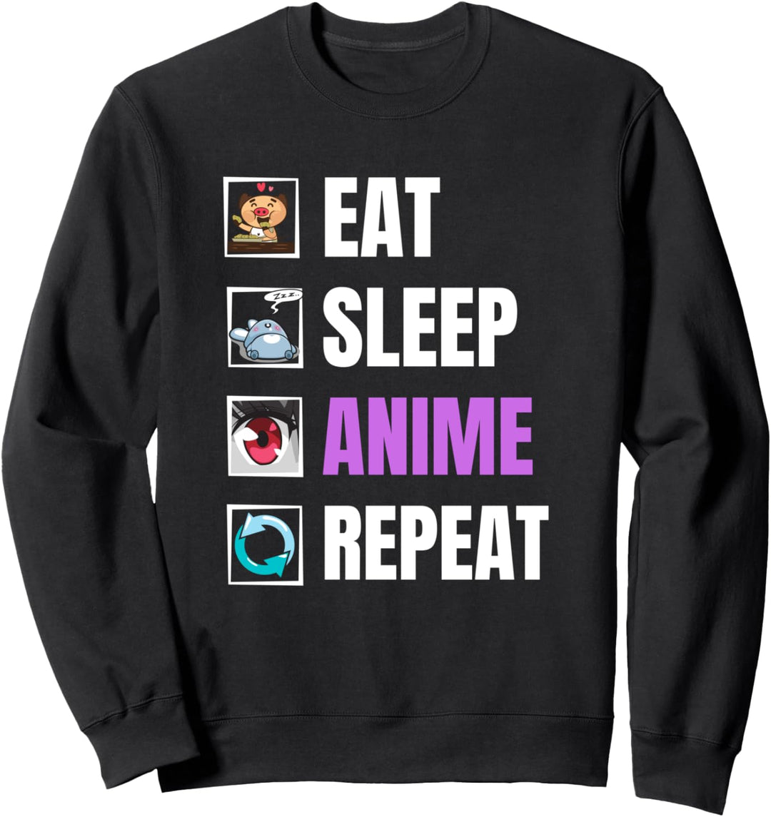 Japan Anime Eat Sleep Anime Repeat Geschenk für Otakus Sweatshirt