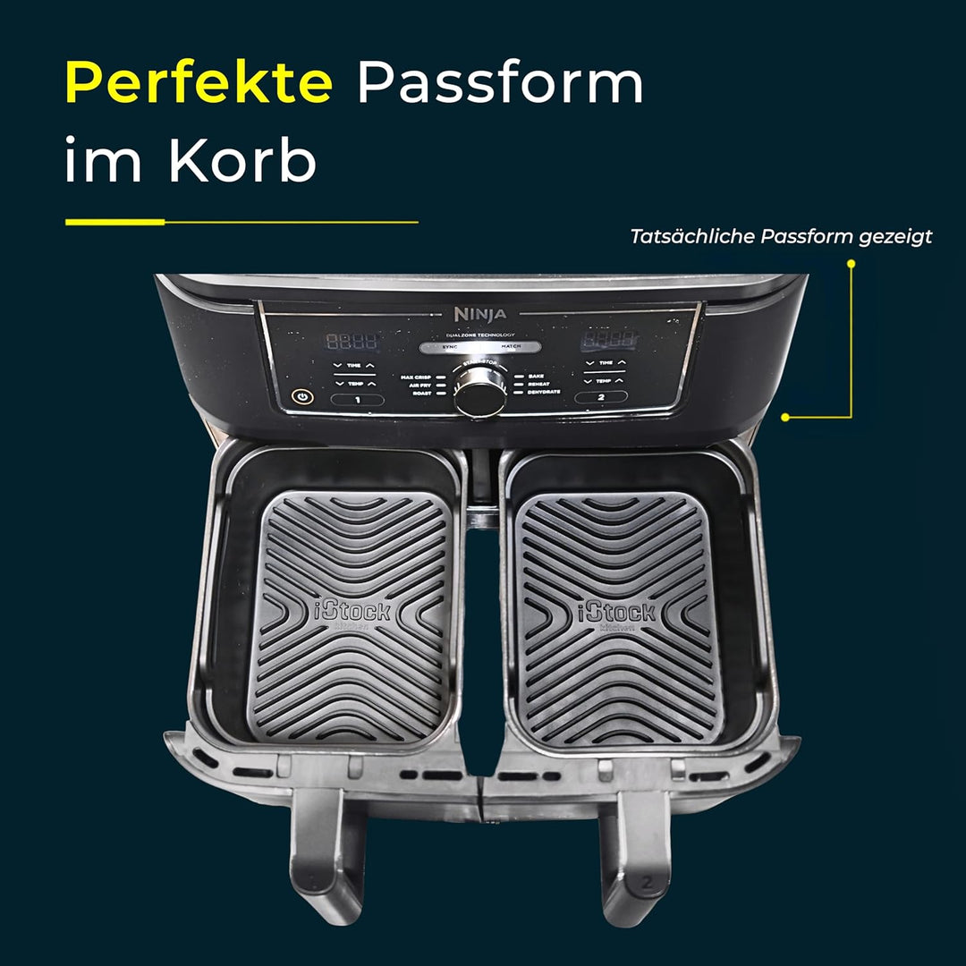 AirFlow Pro™ Ninja Airfryer AF400EU Silikonform 9,5L Zubehör | 2 Stück Silikoneinsatz | 15 mm Rillen