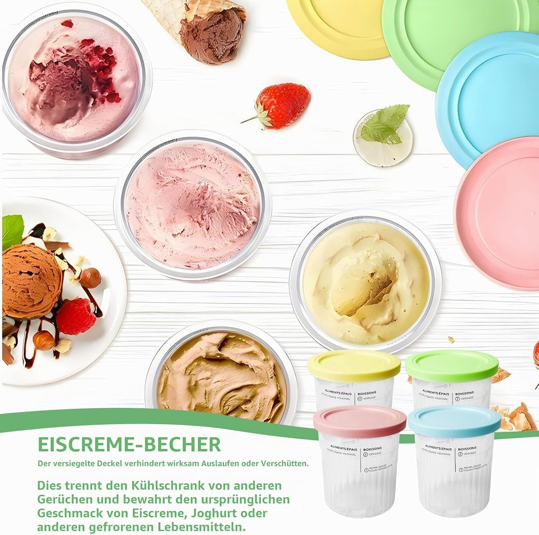 4er-Set Creami Behälter für die Ninja Creami Eismaschine, Creami Deluxe Behälter/Becher für ninja Ei