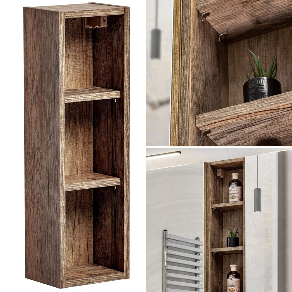 Lomadox Badezimmer Regal Hängeschrank in Vintage Oak Nb, B/H/T ca. 20/46/44 cm