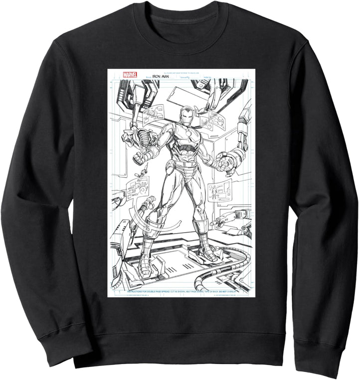 Marvel Iron Man Comic Cover Sketch Sweatshirt