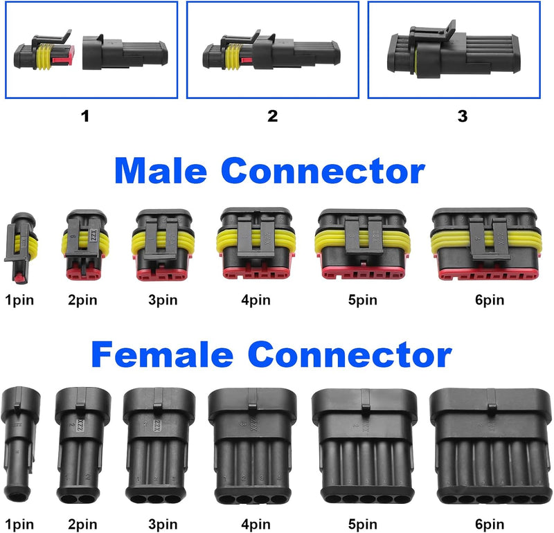 Faankiton 622Stk Auto Wasserdichter Steckverbinder, Kabel Schnellverbinder Stecker, Wasserdicht Schn