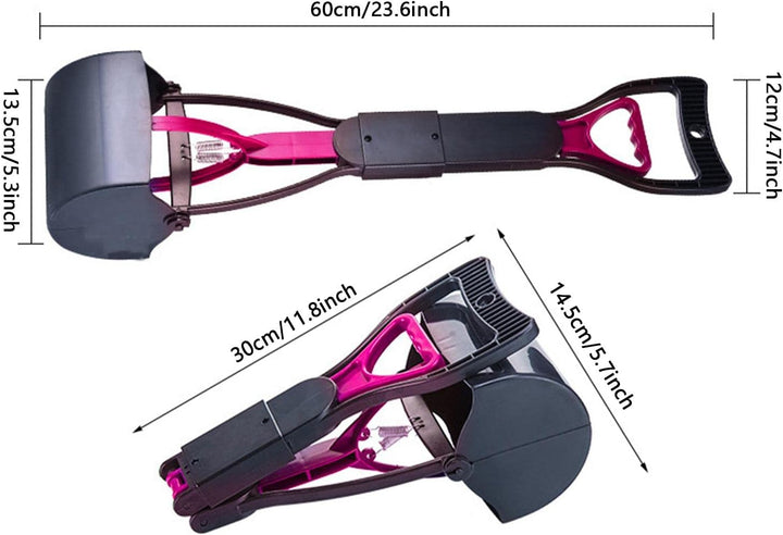 Pooper Scooper, Kotschaufel für Hunde, 420 g, Schaufel für Hundekot, mittelgross und gross Pink, Pin